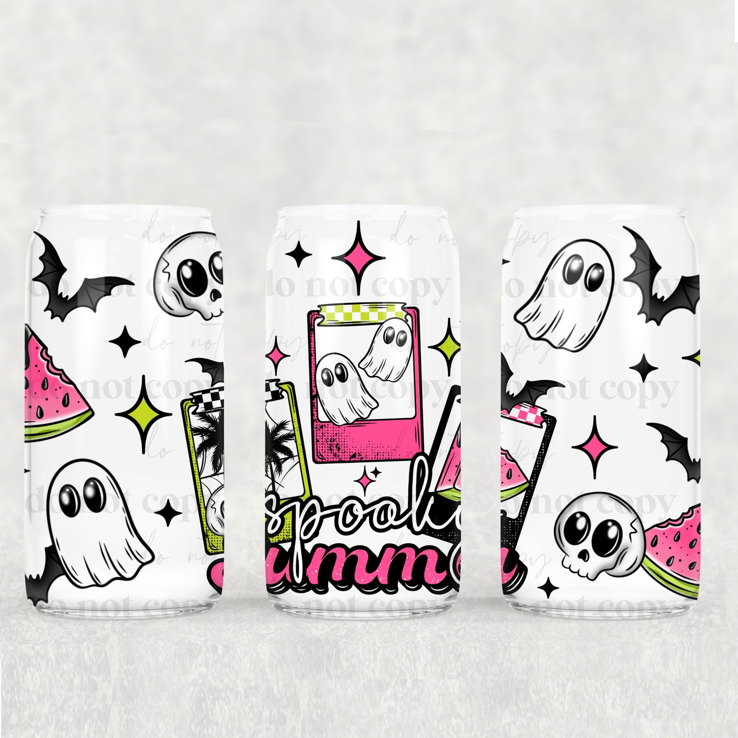 Spooky Summer 16oz Libbey Wrap Transfer