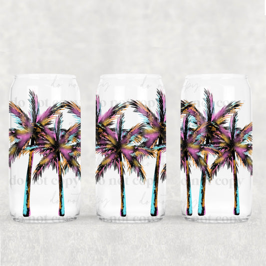 Rainbow Palms 16oz Libbey Wrap Transfer