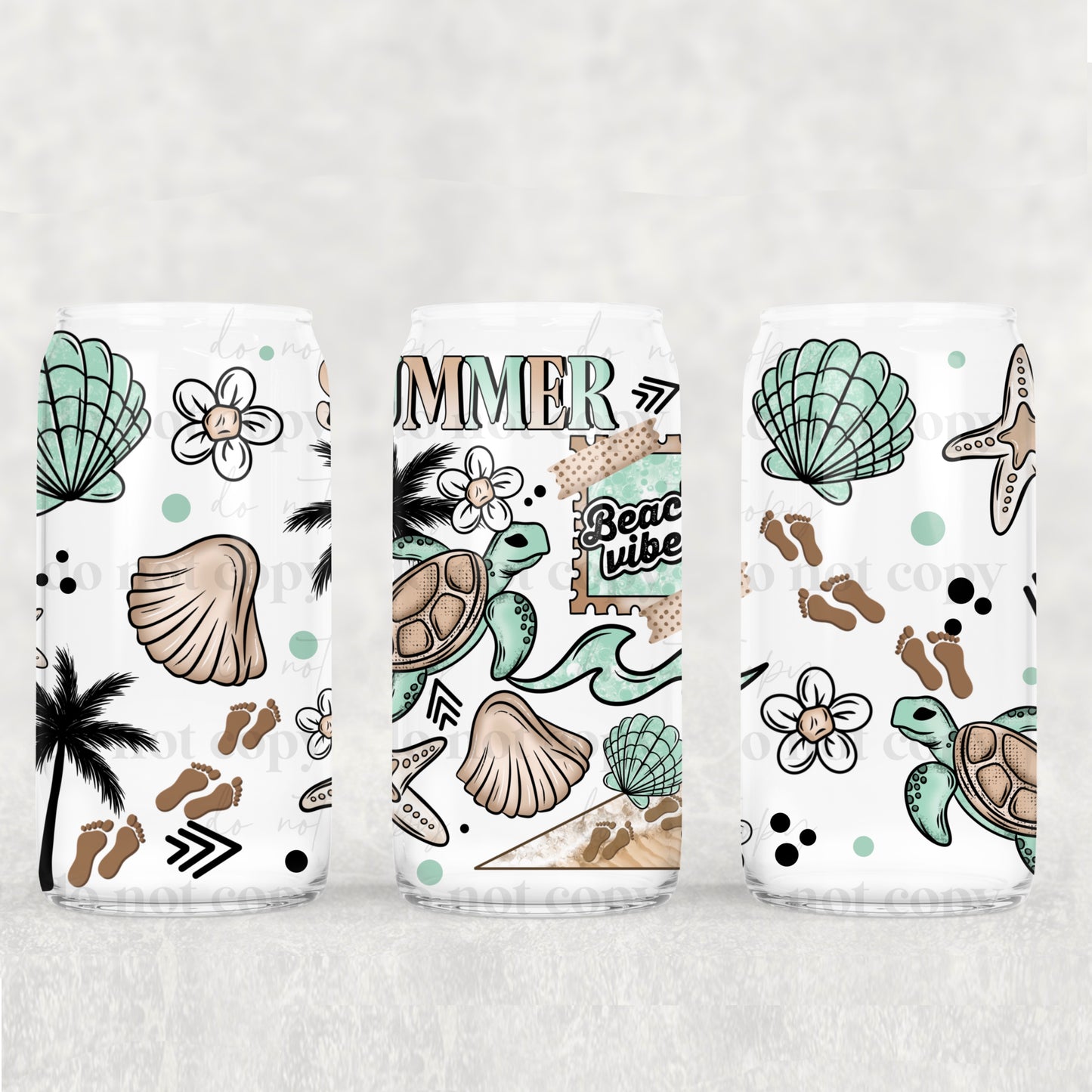 Summer Beach 16oz Libbey Wrap Transfer