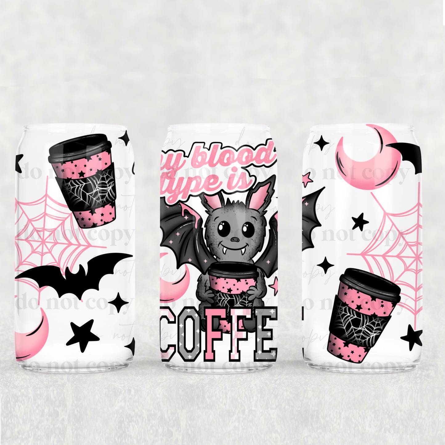 Coffee Bat 16oz Libbey Wrap Transfer