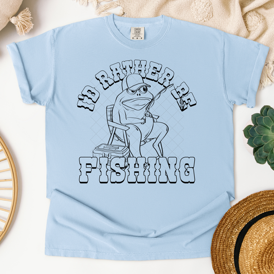 I'd Rather Be Fishing Black Transfer