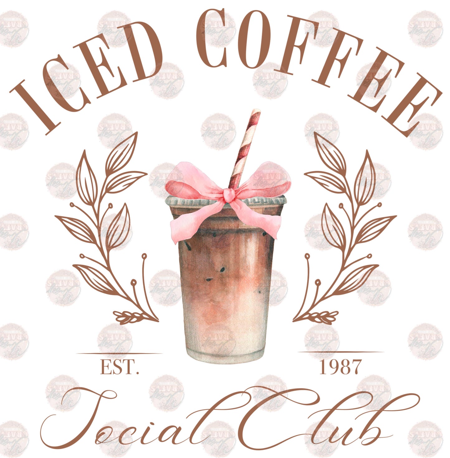 Iced Coffee Social Club Brown Transfer
