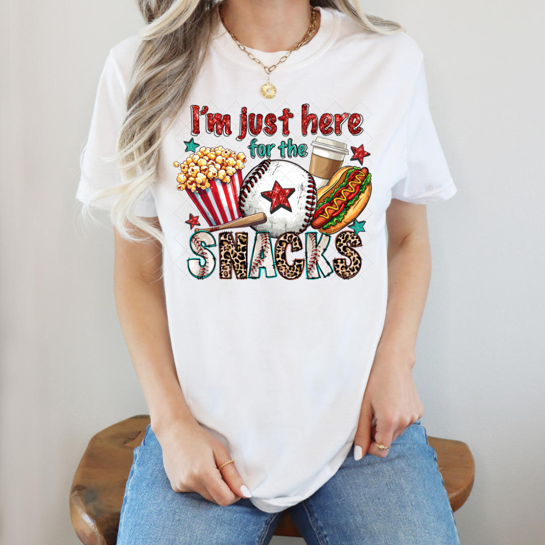 Im Just Here For The Snacks Baseball Transfer