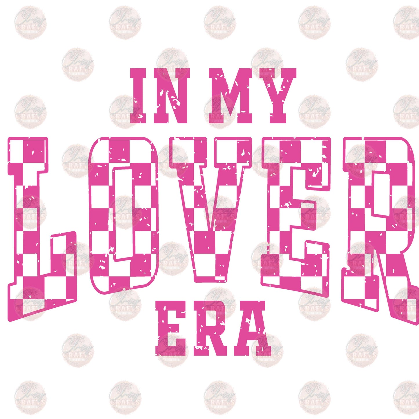 In My Lover Era Pink Checkered Transfer