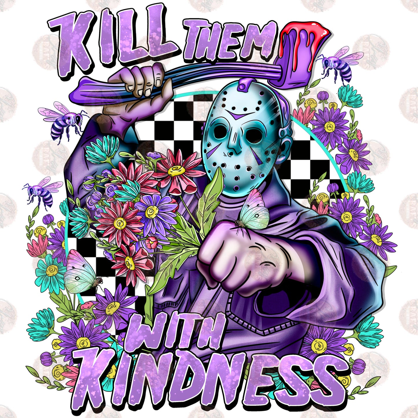 Kill them with Kindness purple Two Part **Sold Separately** Transfer