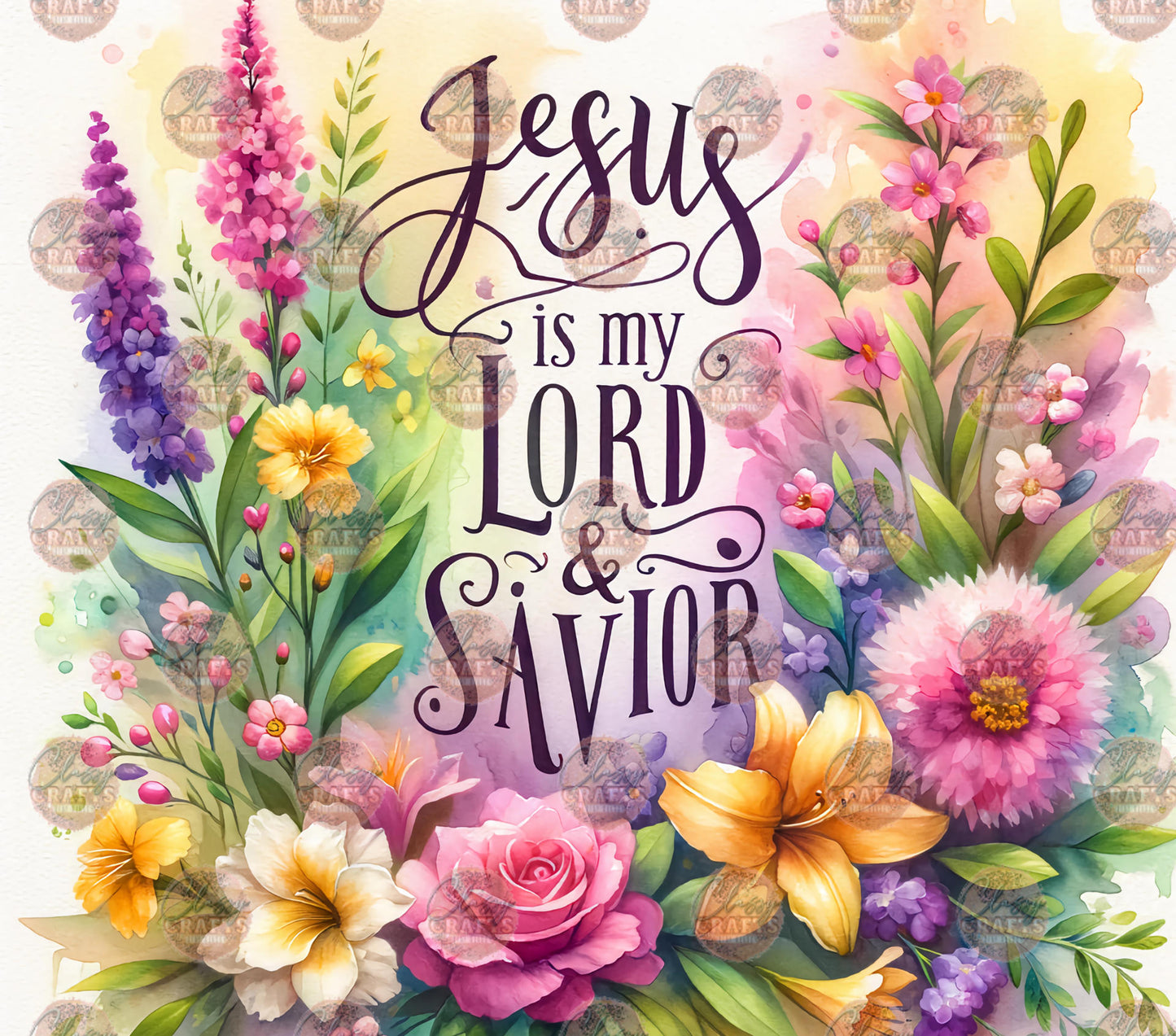 Jesus Lord And Savior Tumbler Wrap - Sublimation Transfer