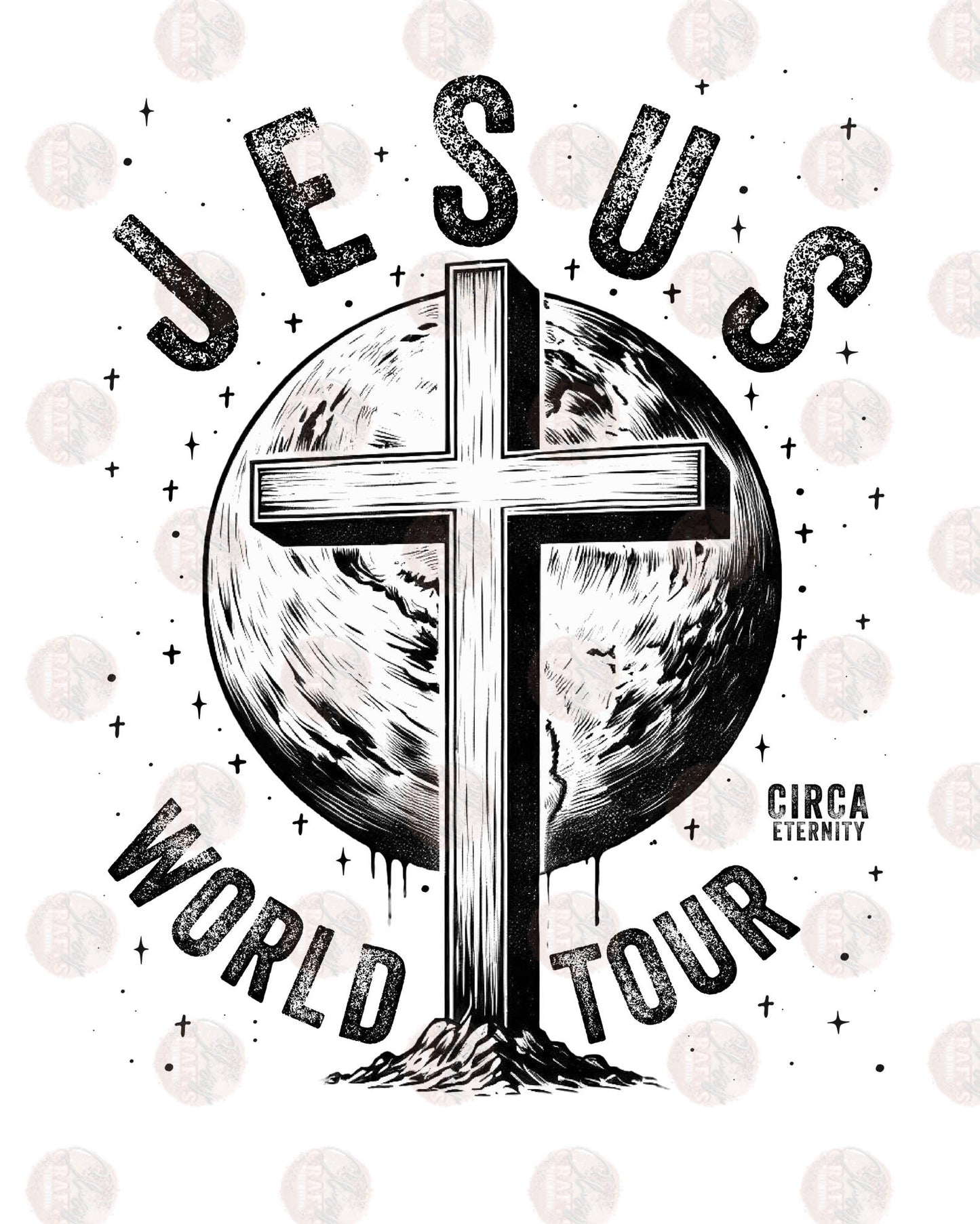 Jesus World Tour Black Transfer