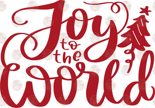 Joy To The World Red - Sublimation Transfer
