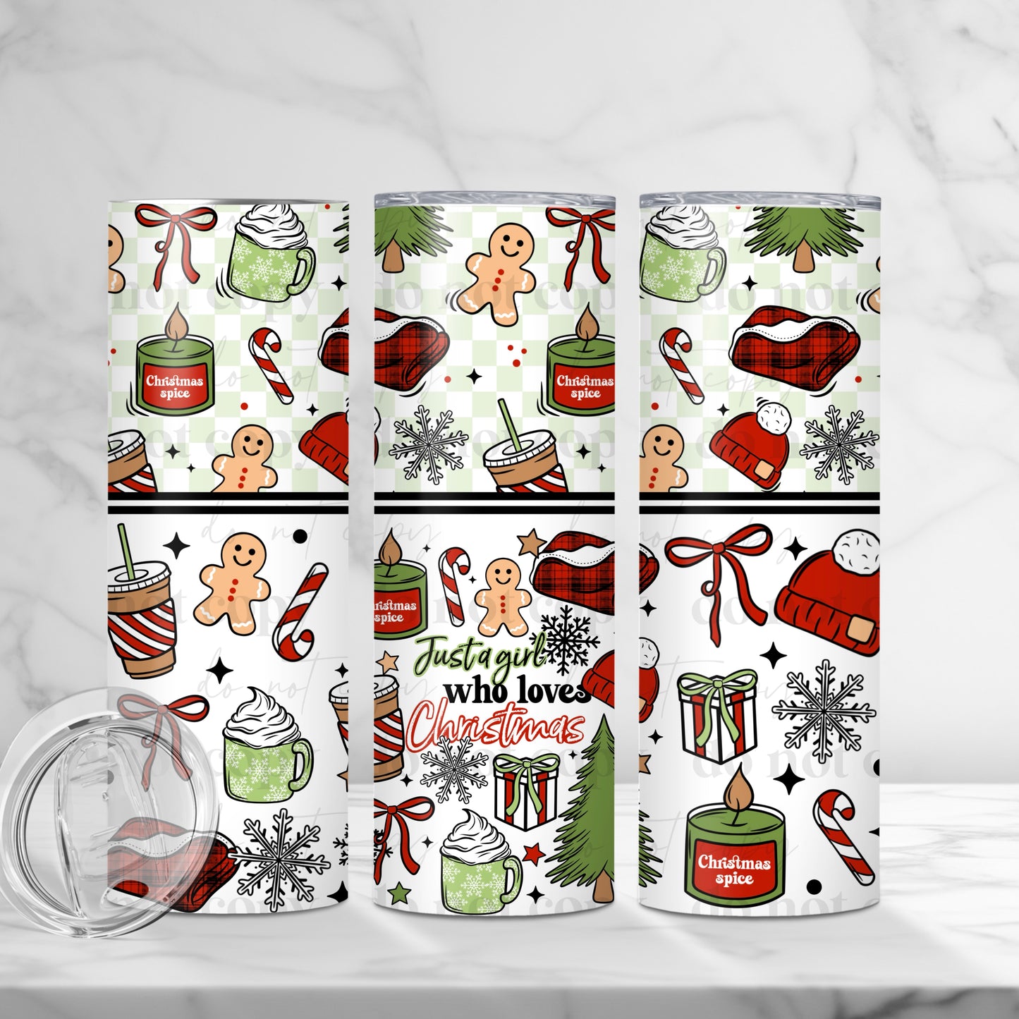 Just A Girl Who Love Christmas Tumbler Wrap Transfer
