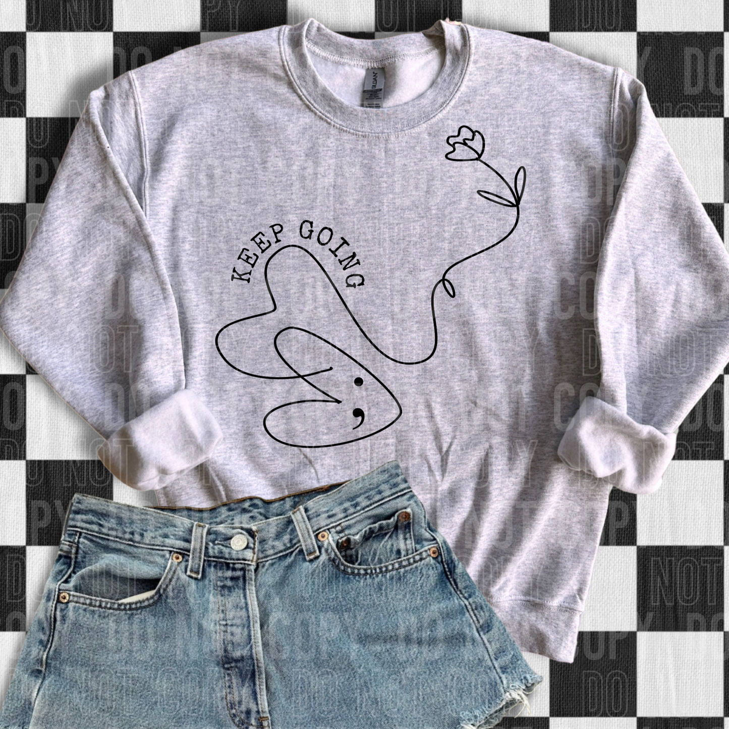 KEEP GOING LINE DRAWING TRANSFER