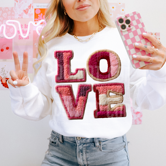 LOVE COLORFUL FAUX YARN TRANSFER