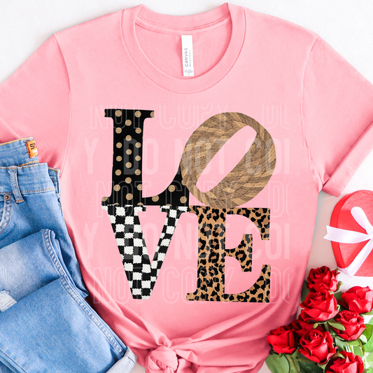 LOVE LEOPARD CHECKERED TRANSFER
