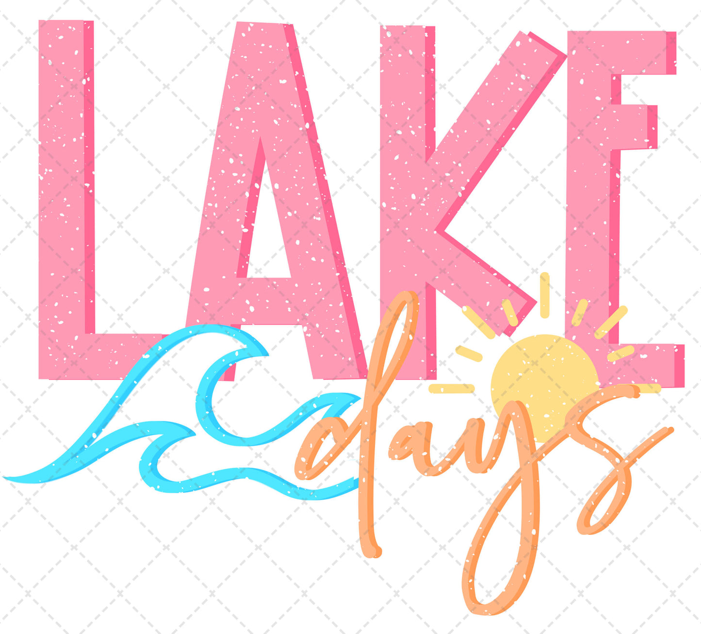 Lake Days Pink Distressed Transfer