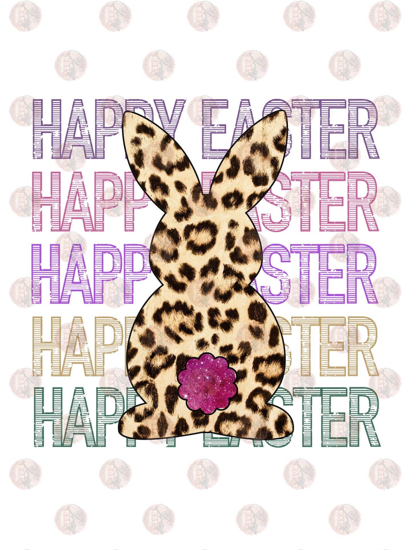 Leopard Easter Bunny Transfer