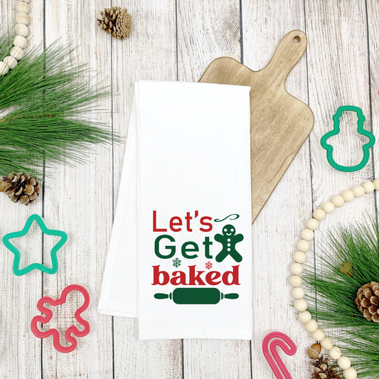 Lets Go Bake Tea Towel Transfer