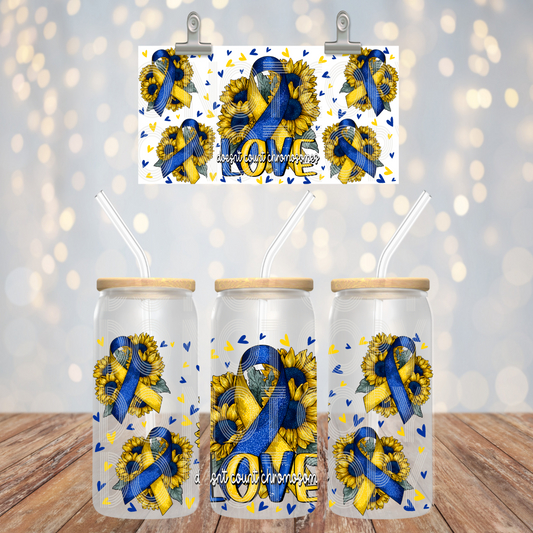 Love Doesnt Count Chromosomes 16oz Libbey Wrap Transfer