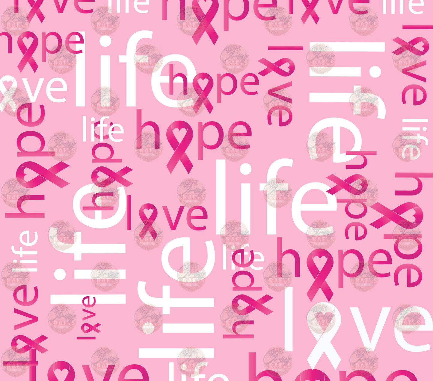 Love Hope Life Tumbler Wrap - Sublimation Transfer