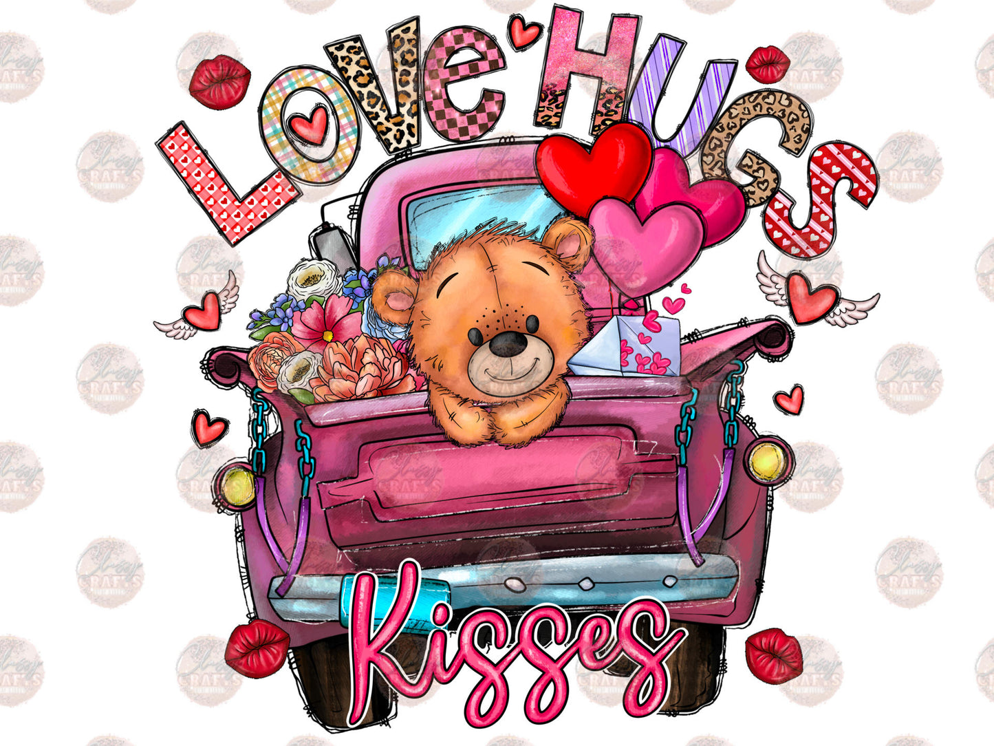 Love Hugs Kisses Transfer