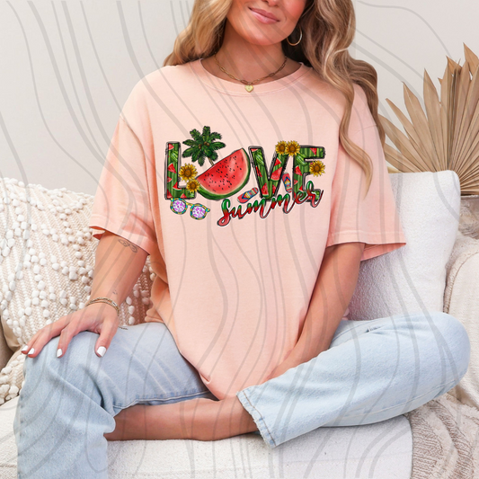 Love Summer Watermelon Transfer