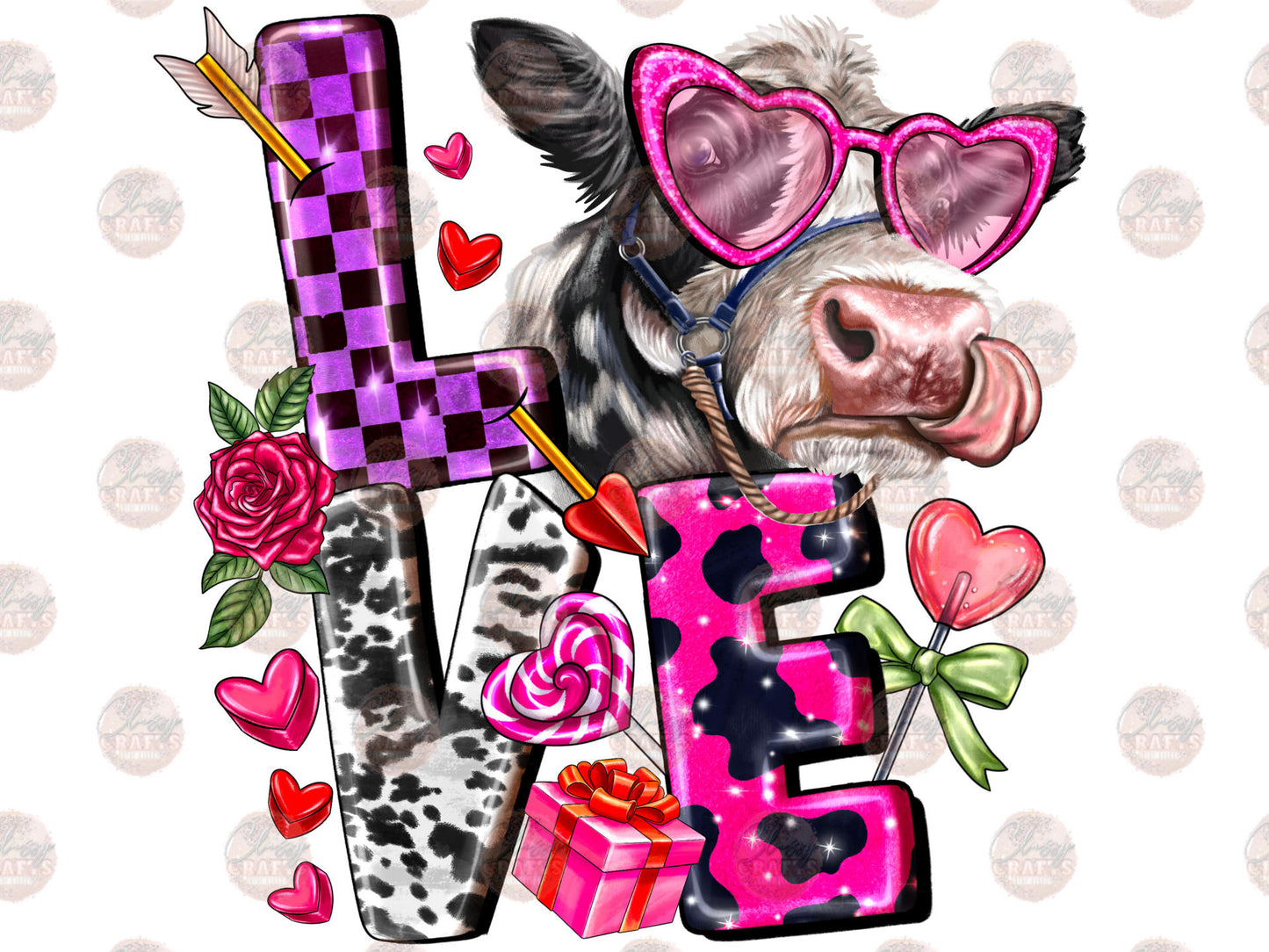 Love Valentine Cow Transfer