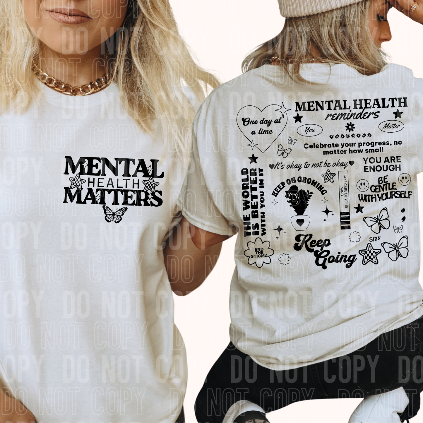 Mental Health Reminders Transfer ** TWO PART* SOLD SEPARATELY**