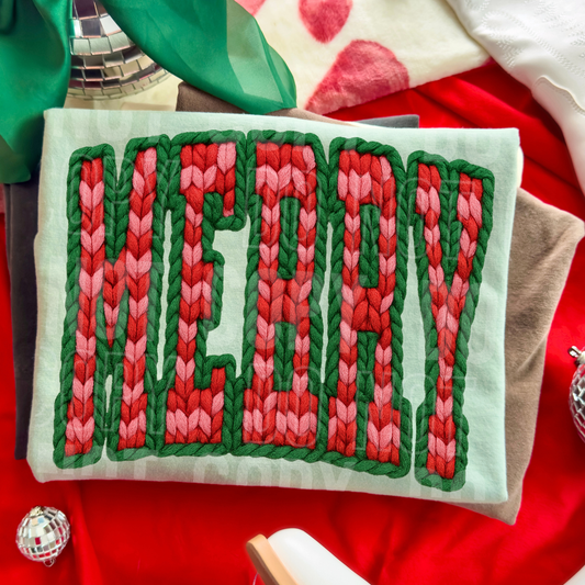 MERRY CHECKERED FAUX YARN SEQUIN TRANSFER