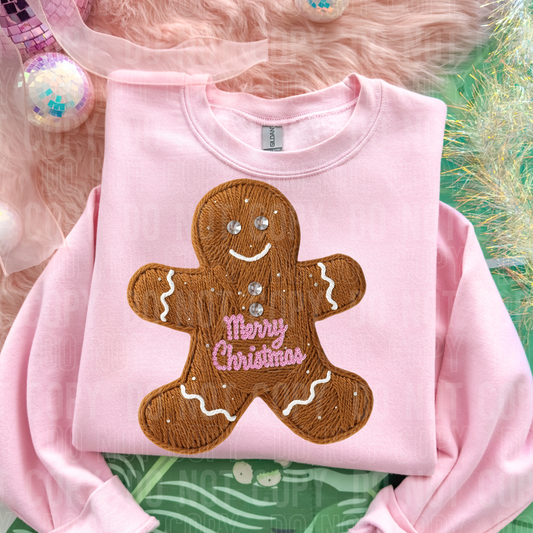 MERRY CHRISTMAS GINGERBREAD TRANSFER