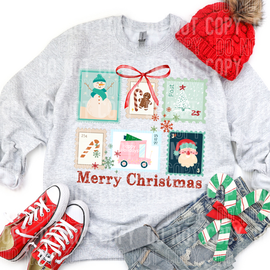 MERRY CHRISTMAS STAMPS  TRANSFER