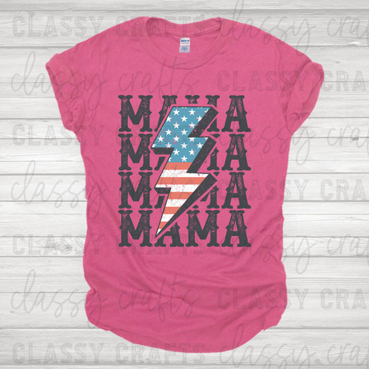 Mama And Mini America Blue Bolt Transfer