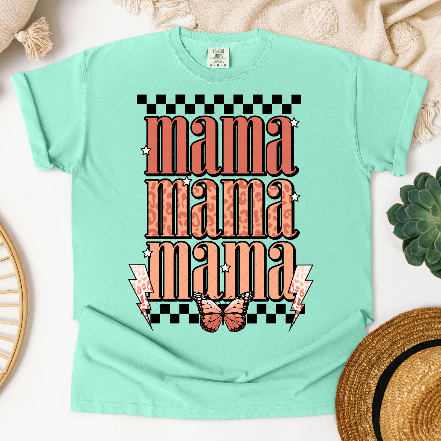 Mama and Mini Butterfly Retro Transfer