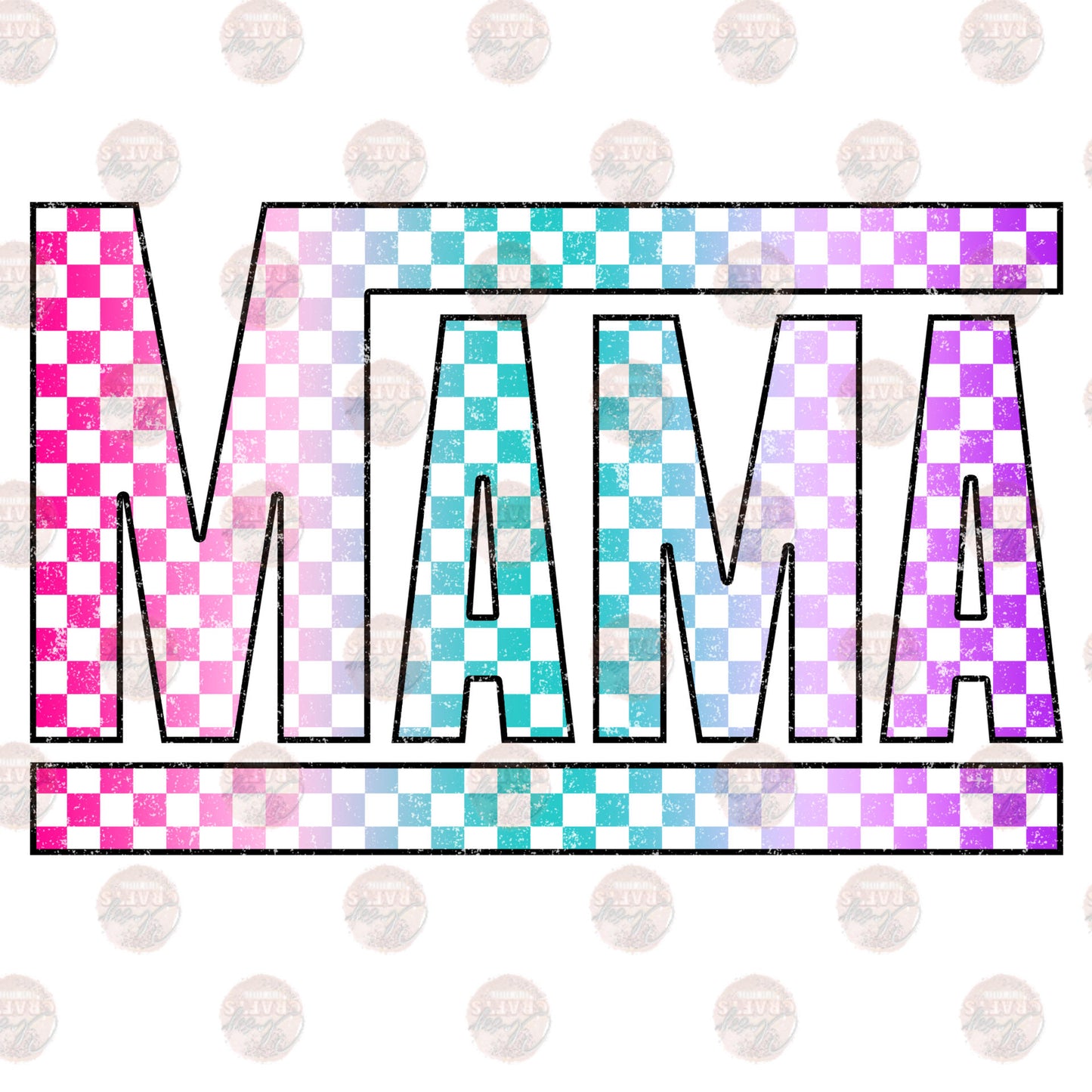 Mama Color Checkered Transfer