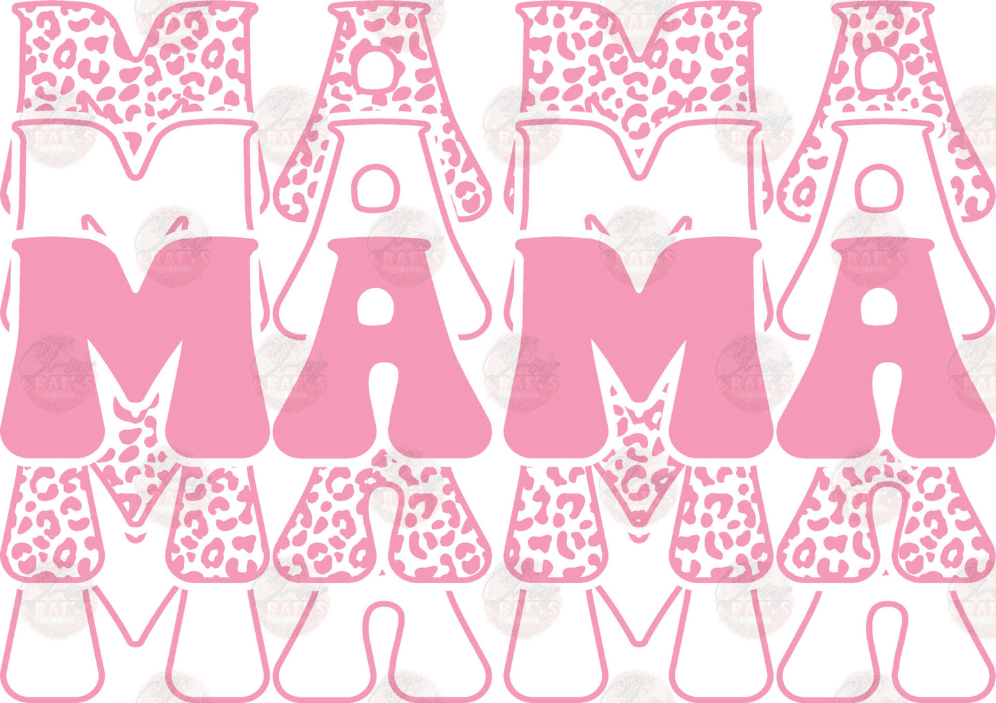 Mama Leopard Pink Transfers