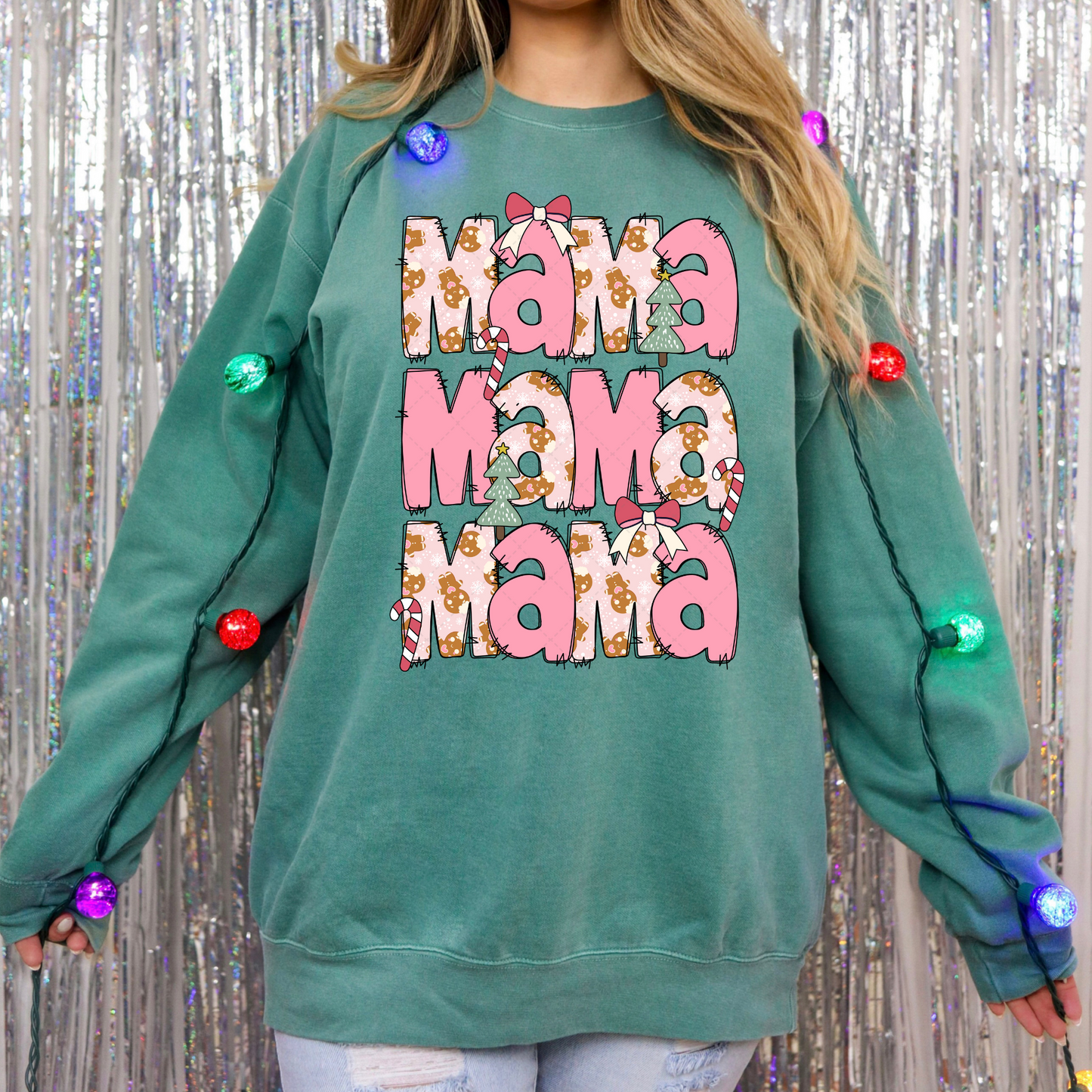 Mama Pink Christmas Transfer