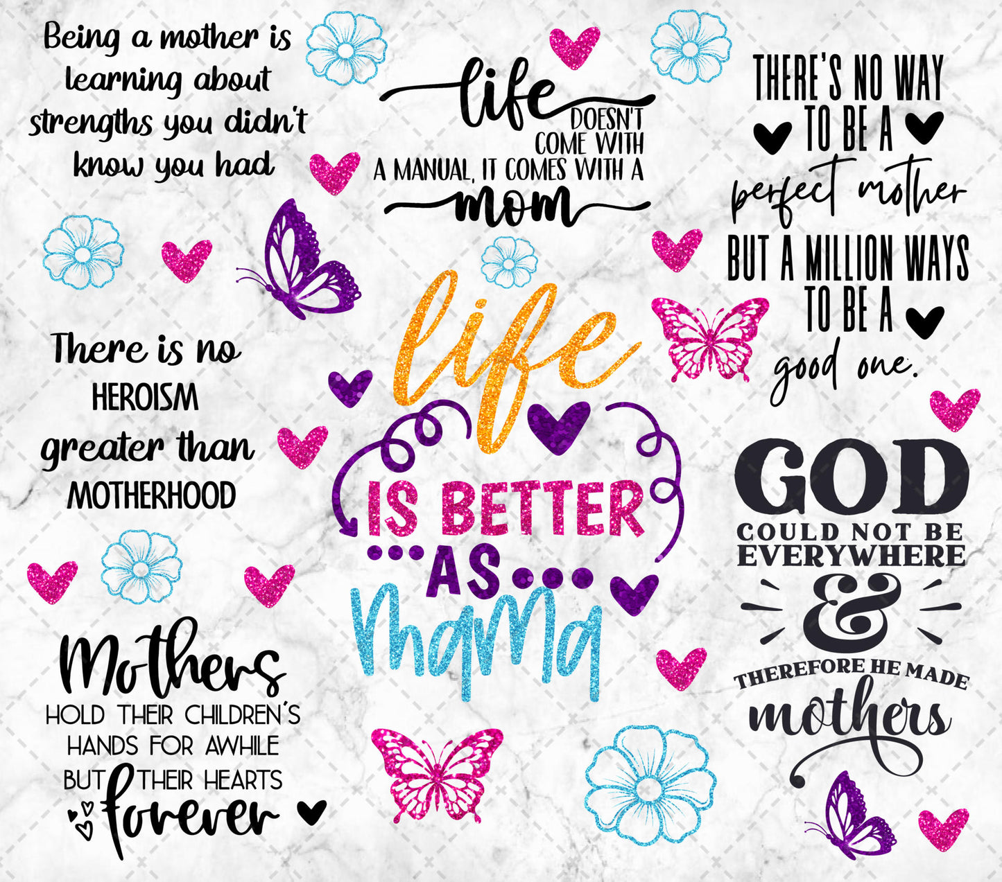 Mama Quotes Tumbler Wrap - Sublimation Transfer