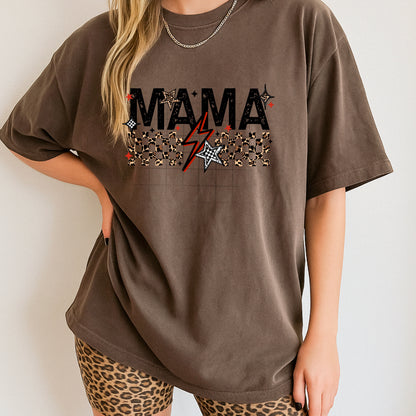 Mama Red Cheetah And Checker Black Transfer
