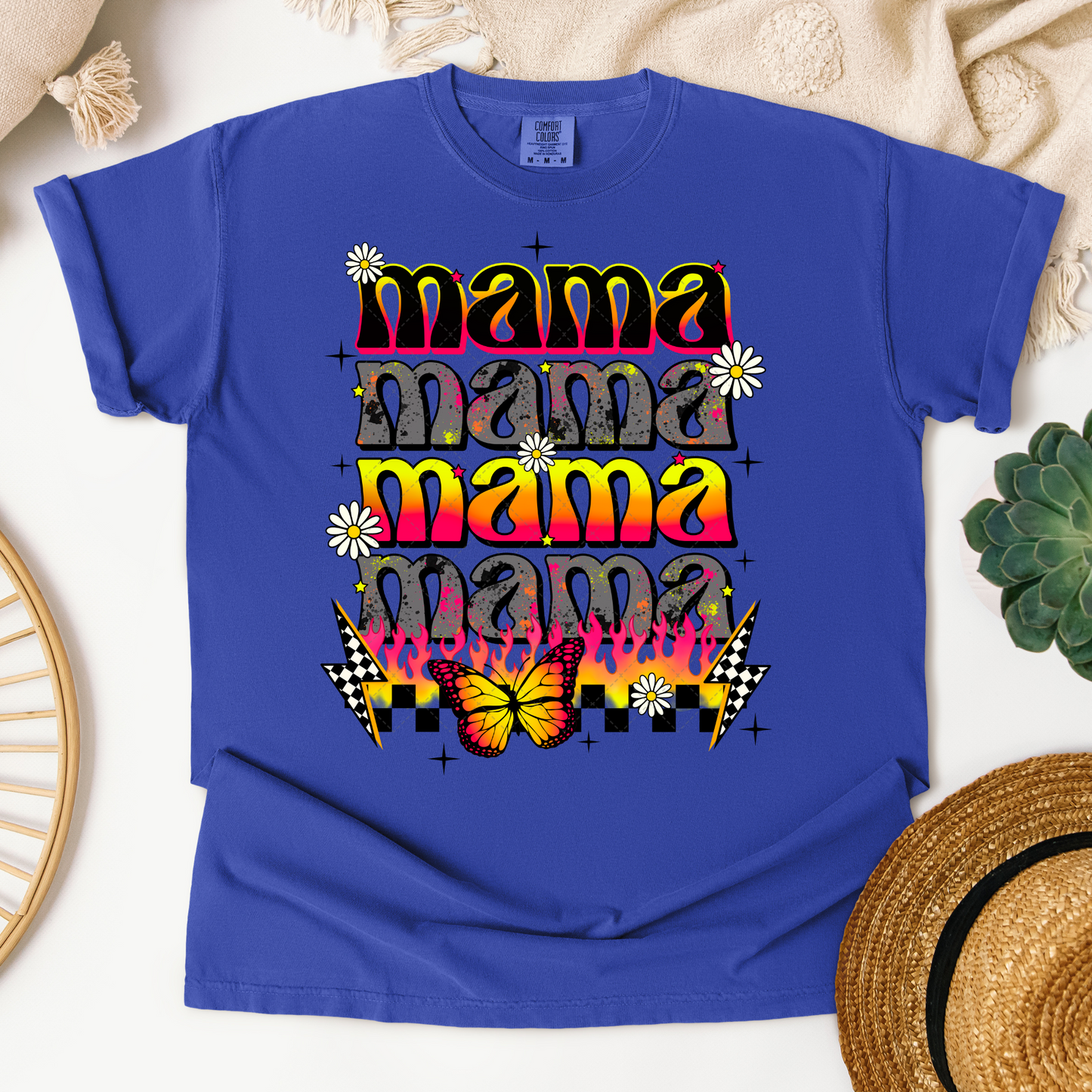 Mama and Mini Retro Flame Transfer