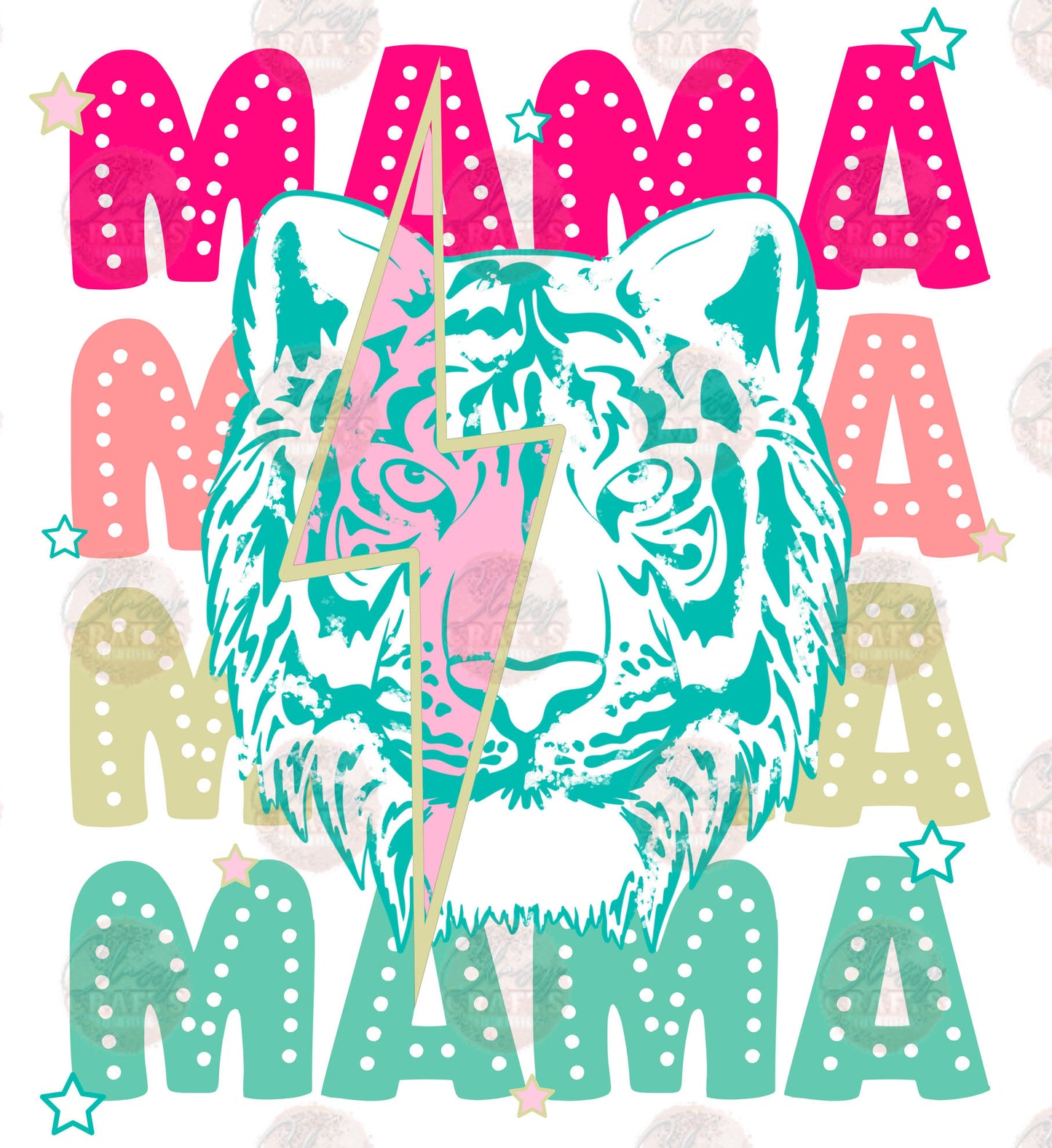 Mama Retro Tiger Transfer