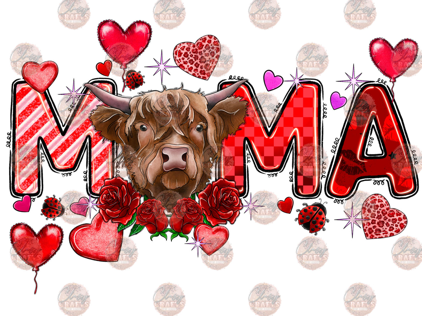 Mama Valentine Cow Transfer