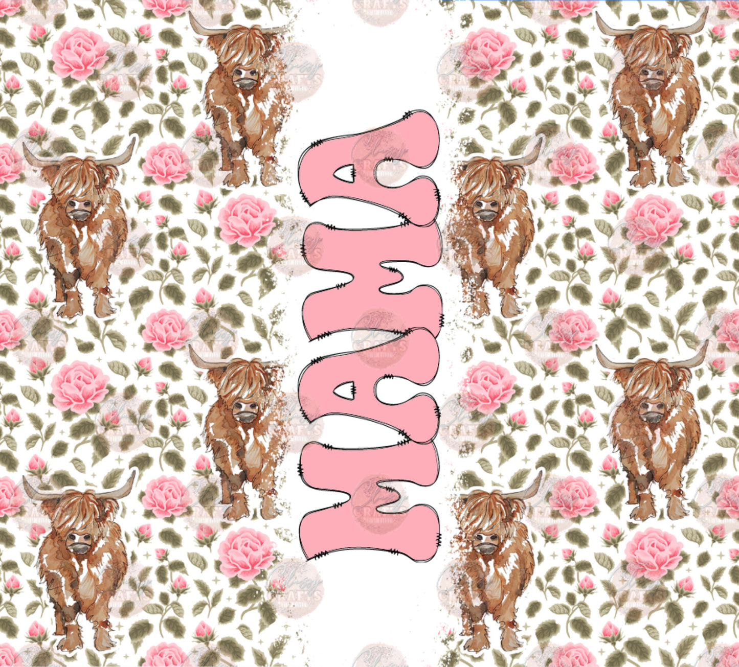 Mama Valentine Heifer Tumbler Wrap - Sublimation Transfer