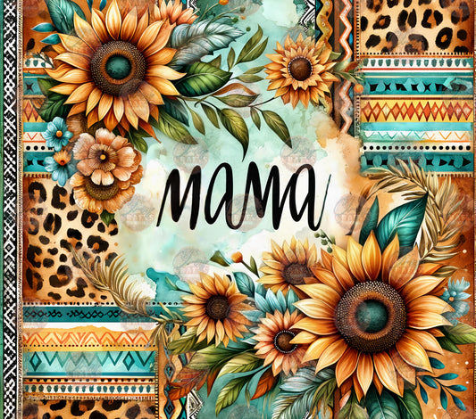 Mama Western Sunflower Tumbler Wrap - Sublimation Transfer
