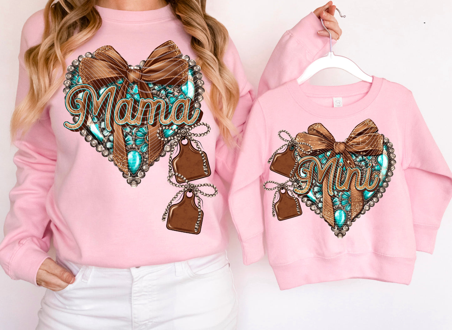 Mama Mini Teal Heart Transfer