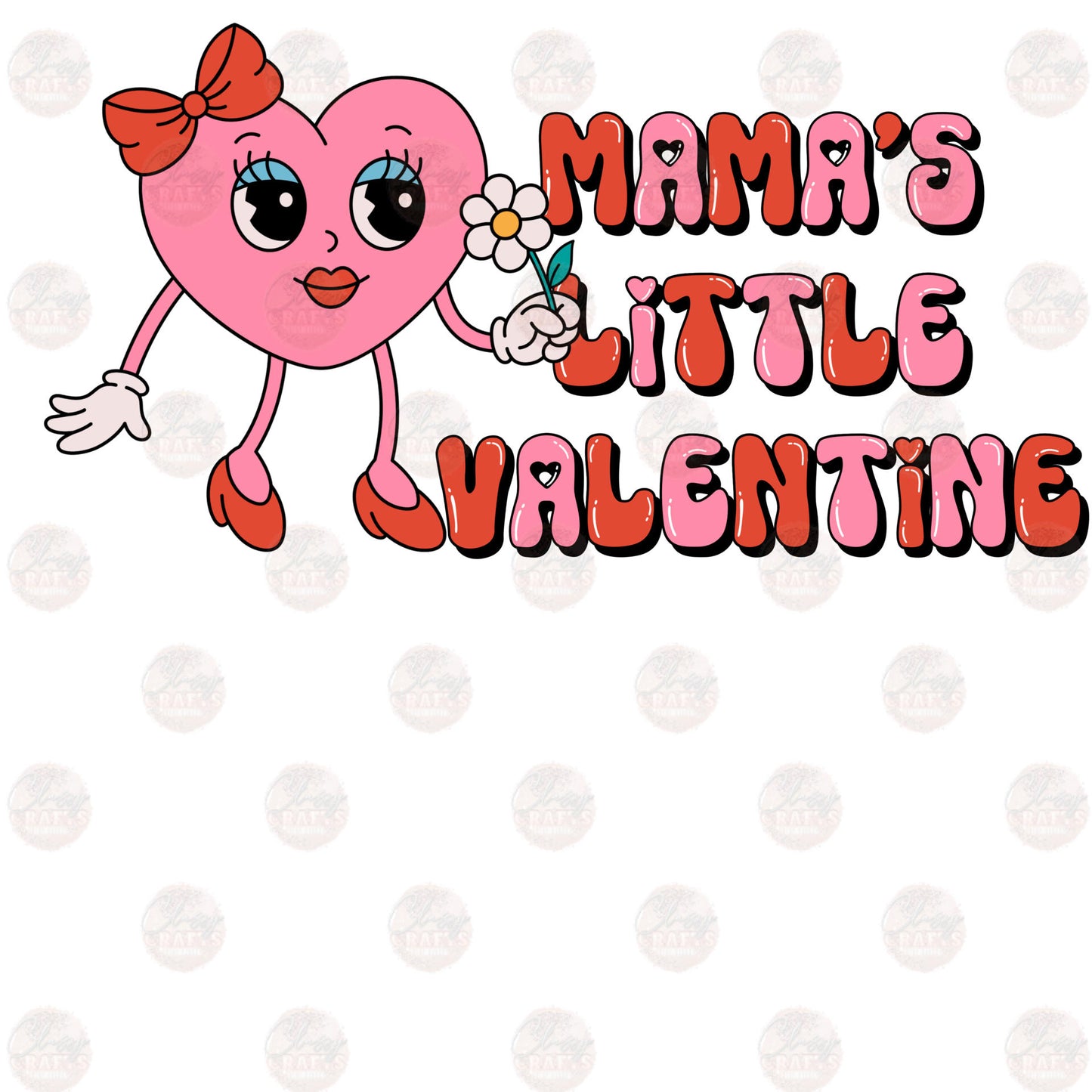 Mama's Little Valentine Girl Transfer