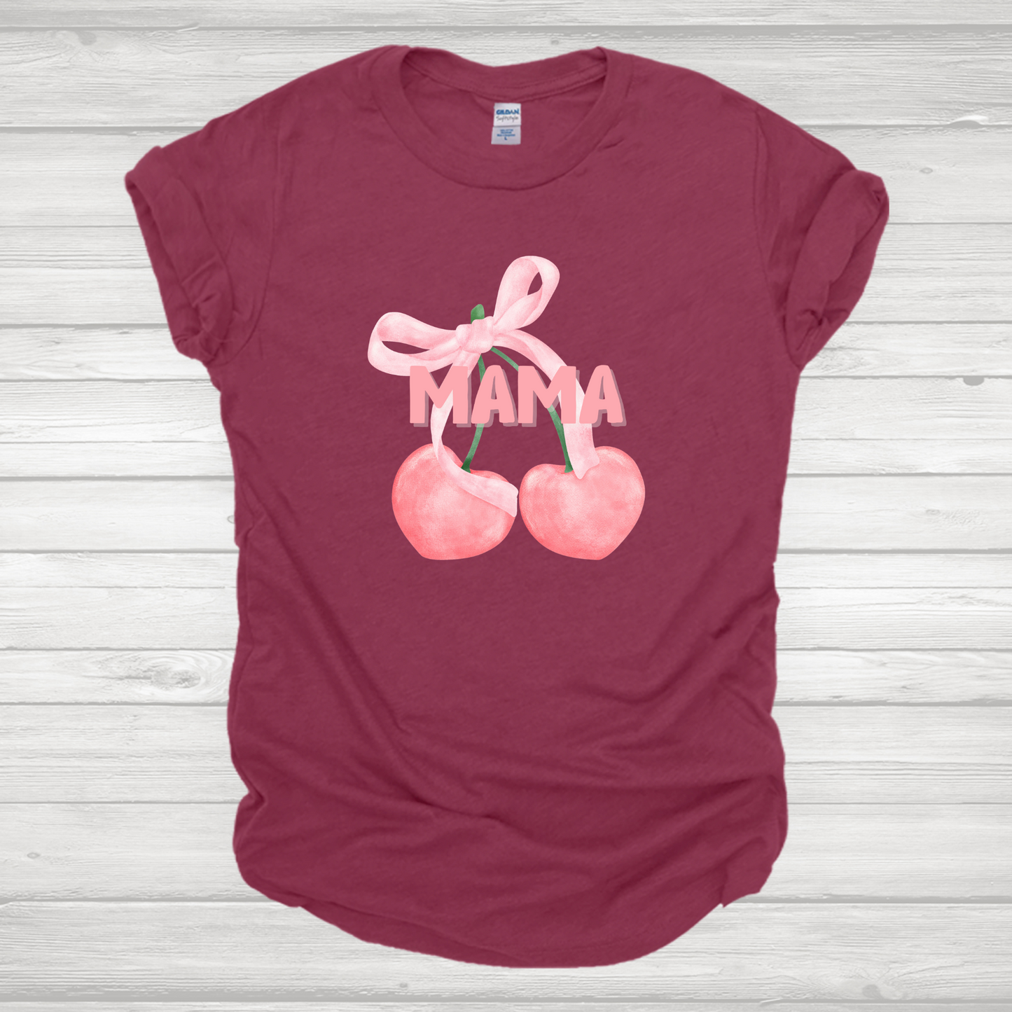 Mama and Mini Pink Cherries Transfer