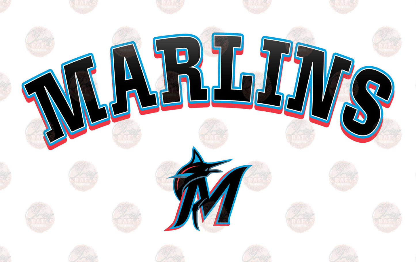 Marlin Fish Baseball Transfer