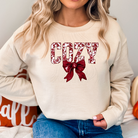 Maroon Toile Cozy Transfer