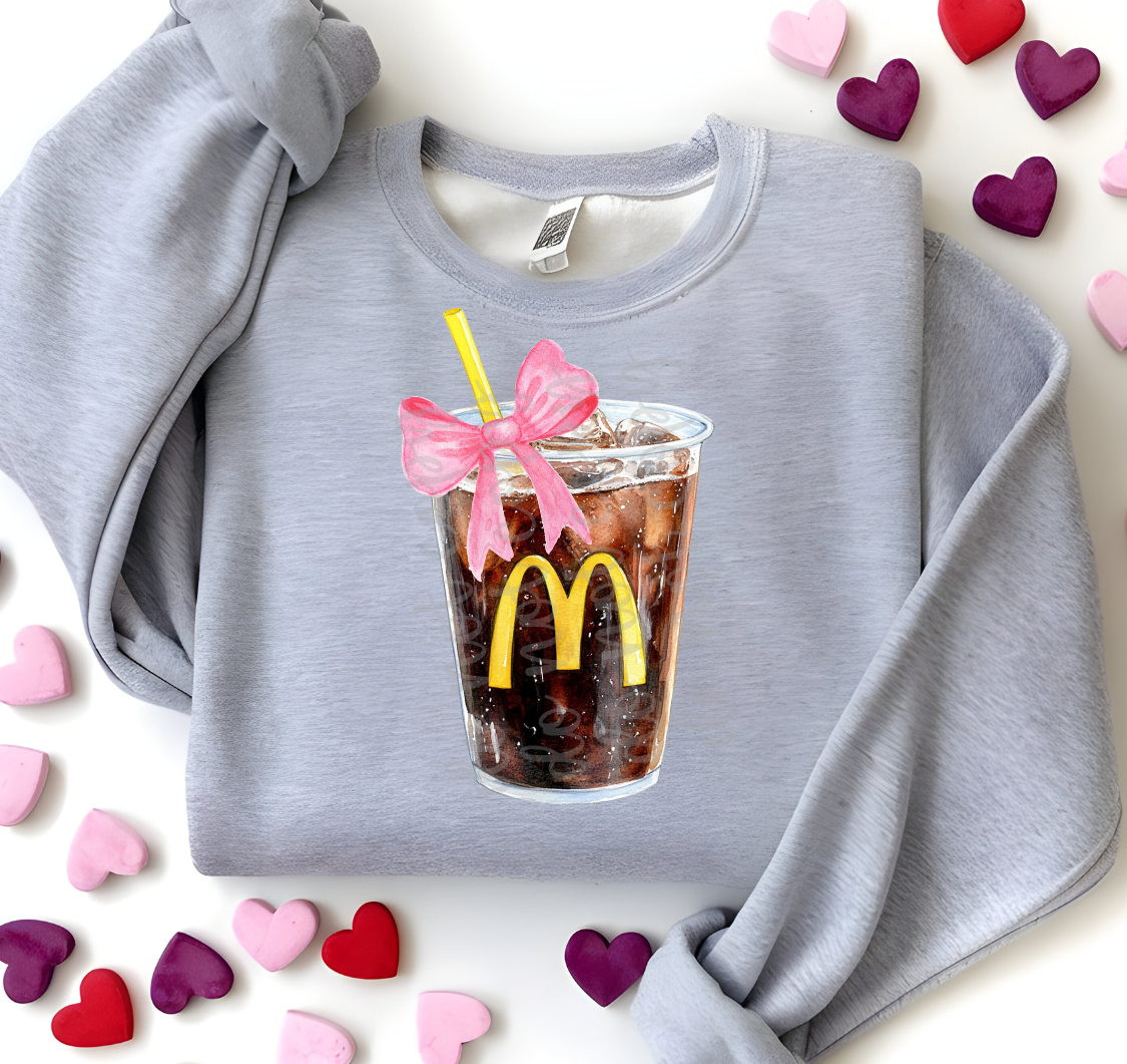 McD Soda with Bow Transfer