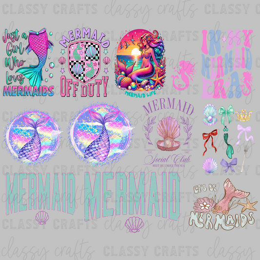 Mermaid - 30x24 - **YOUTH** PREMADE GANG SHEET