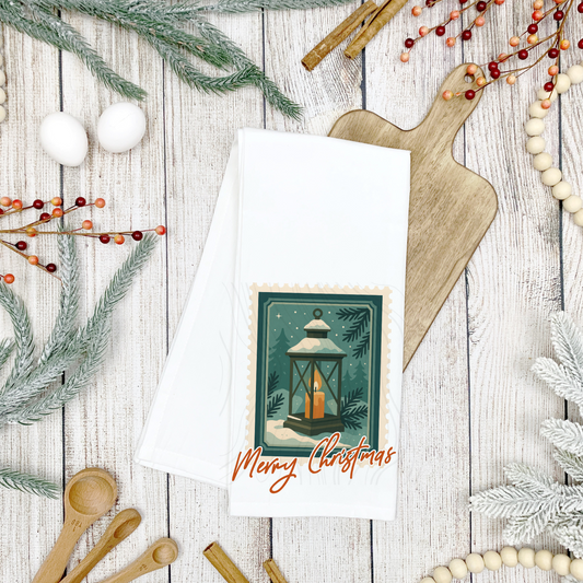 Merry Candle Tea Towel Transfer