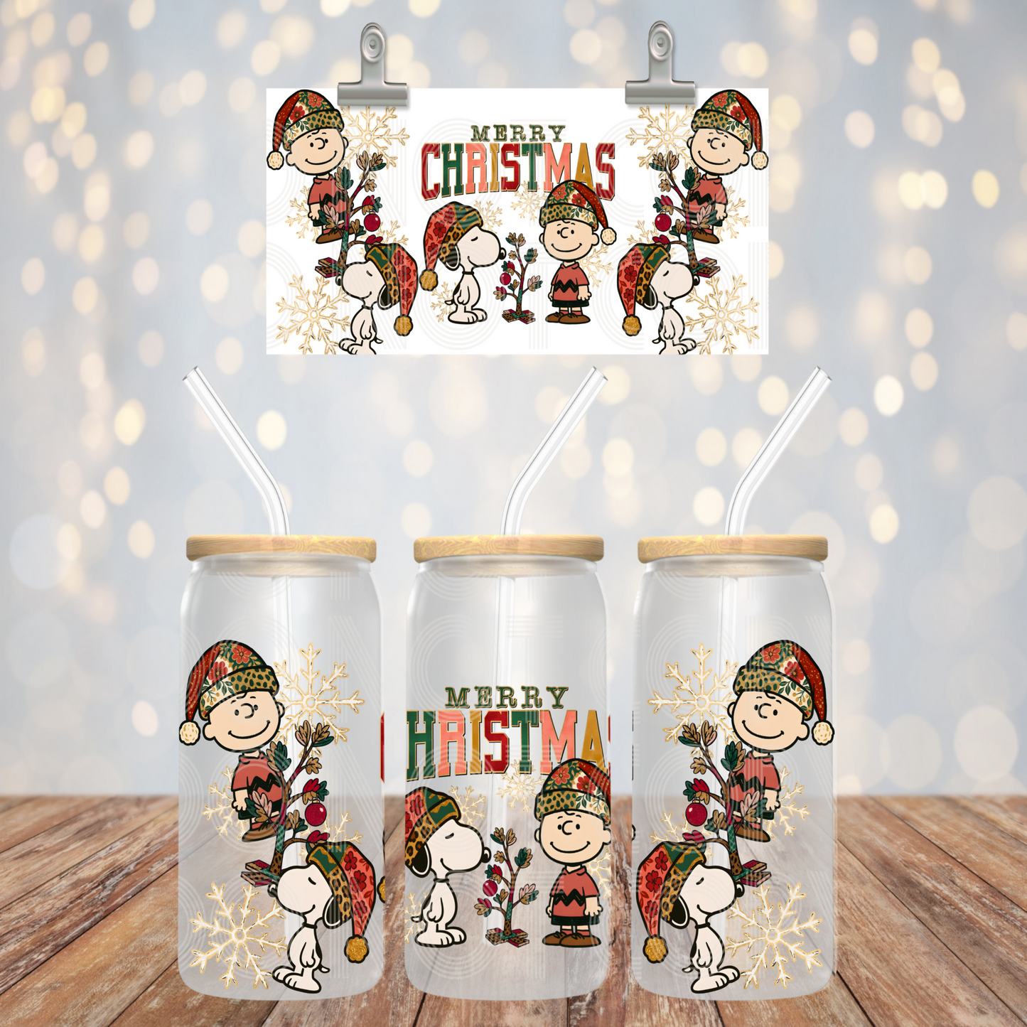 Merry Christmas CB Libbey 16 Oz Transfer