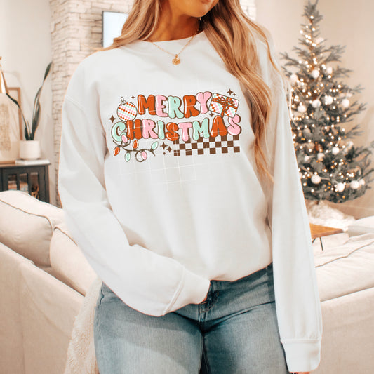 Merry Christmas Checkered Transfer